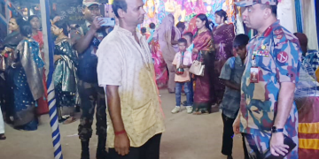 মহেশপুর ব্যাটালিয়ন (৫৮ বিজিবি) এর অধিনাকের পূজামন্ডপ পরিদর্শন